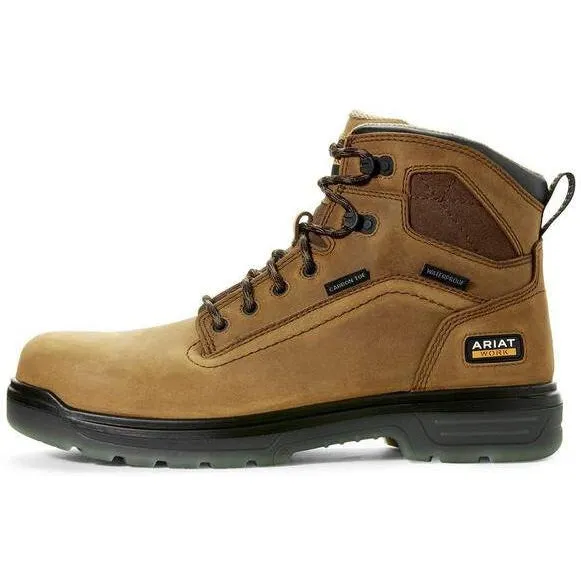 Ariat Men's Turbo 6" Carbon Toe WP Work Boot - Aged Bark - 10027335