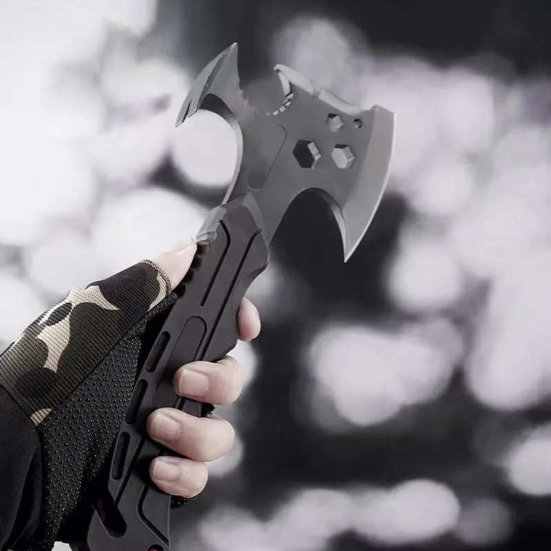 Carbon Steel Professional Outdoor Camping Hiking Portable Survival Hatchet Multifunction Tactical Hunting Axe With Rope