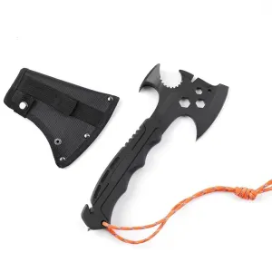 Carbon Steel Professional Outdoor Camping Hiking Portable Survival Hatchet Multifunction Tactical Hunting Axe With Rope