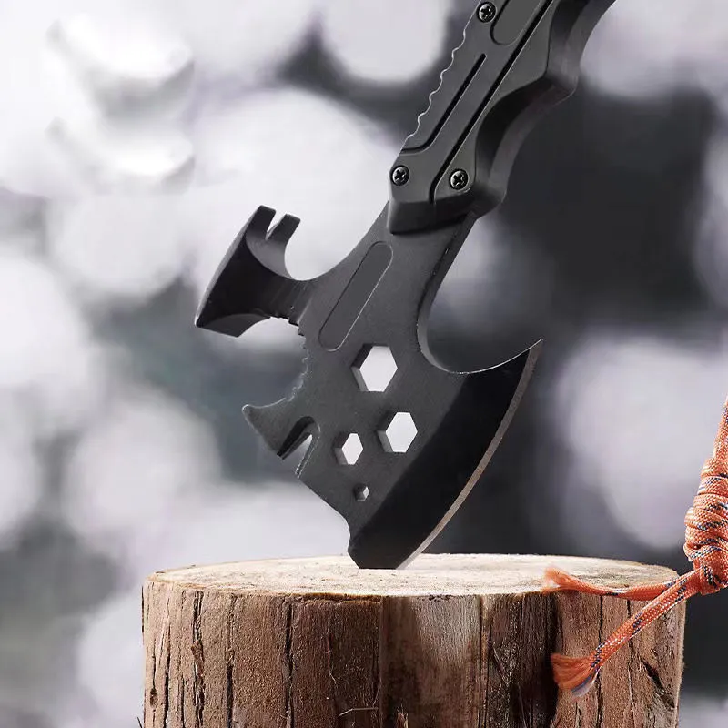 Carbon Steel Professional Outdoor Camping Hiking Portable Survival Hatchet Multifunction Tactical Hunting Axe With Rope