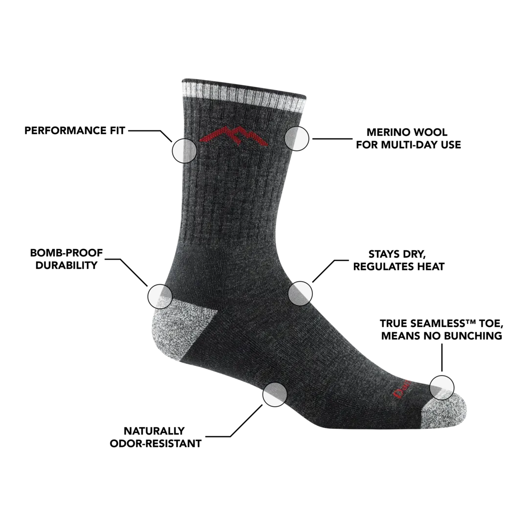 Darn Tough Men's Hiker Micro Crew Cushion 1466 - Black