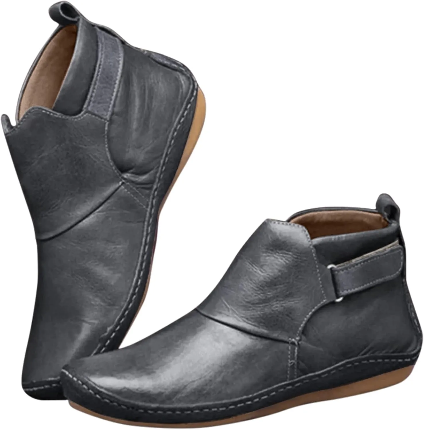 Gibobby Boots for Women Low Heel,Arch Support Booties Casual Flat Platform Short Ankle Booties Everyday Boots for Ladies