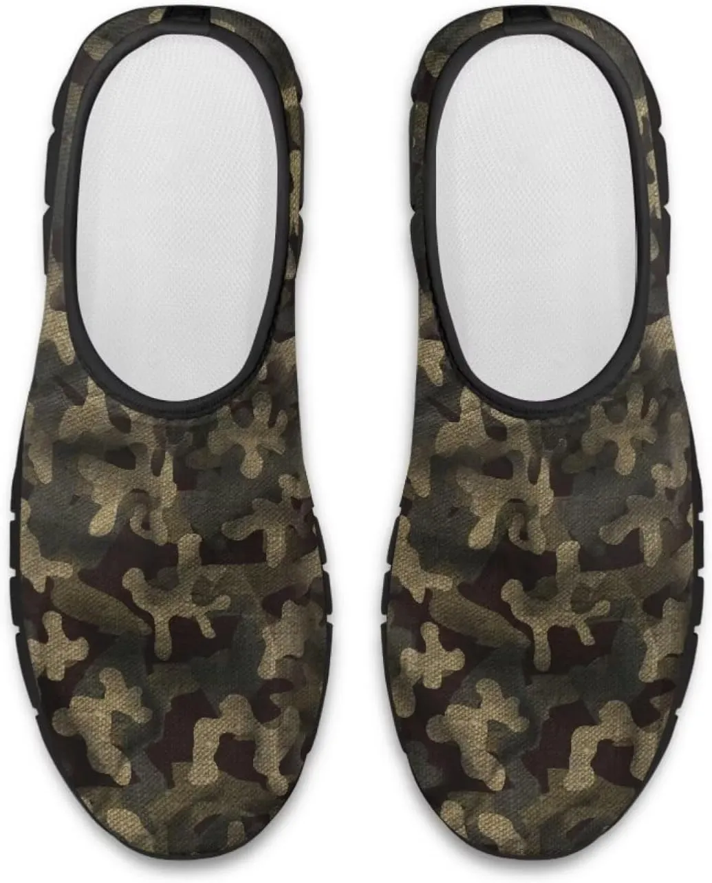 Howilath Camo Print Slip on Loafers for Women Anti-Skid Running Sneakers Fashion Trekking Shoes for Travel Camping