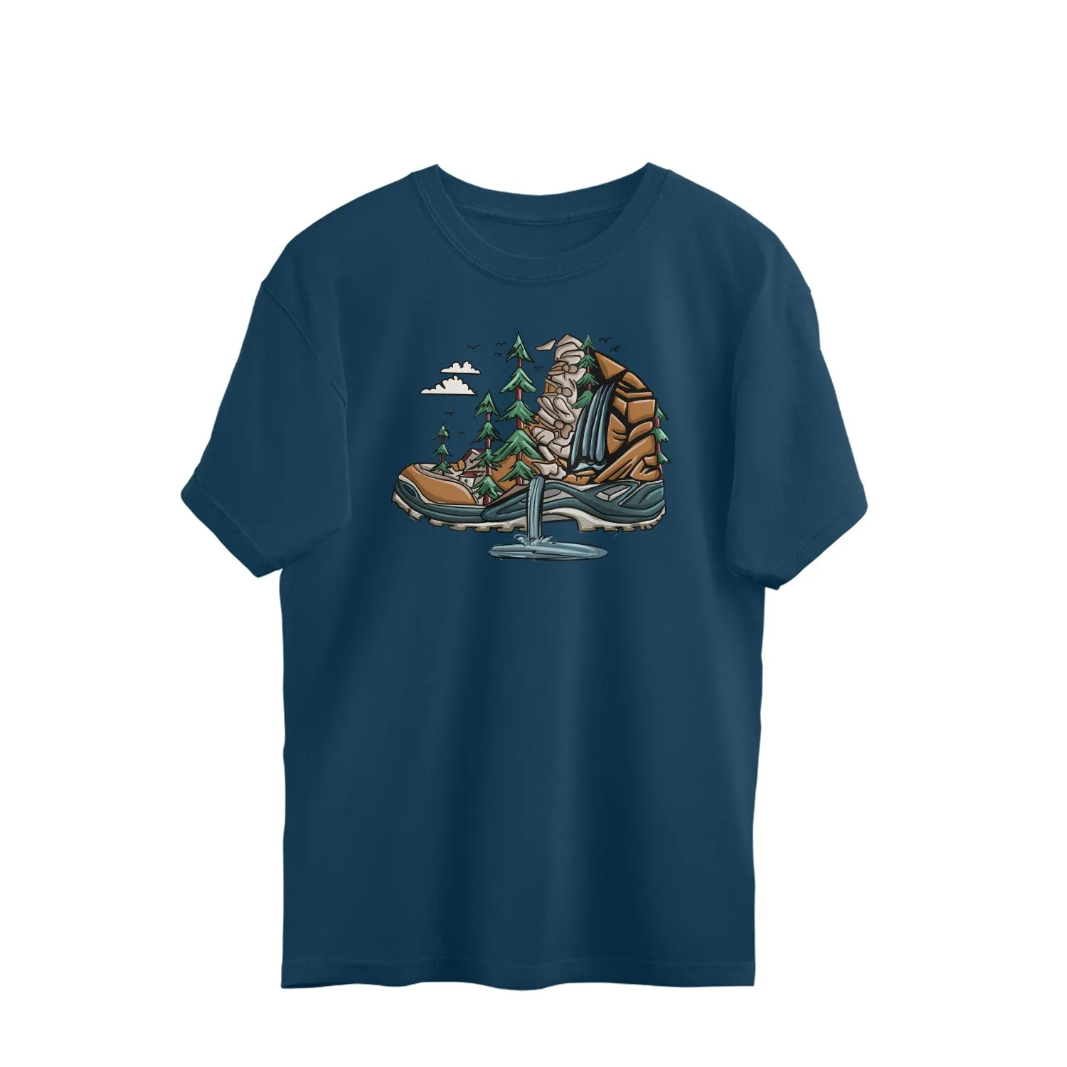 I'D RATHER BE IN HIKING BOOTS - hiking t shirt - Oversized - Life is better in hiking boots