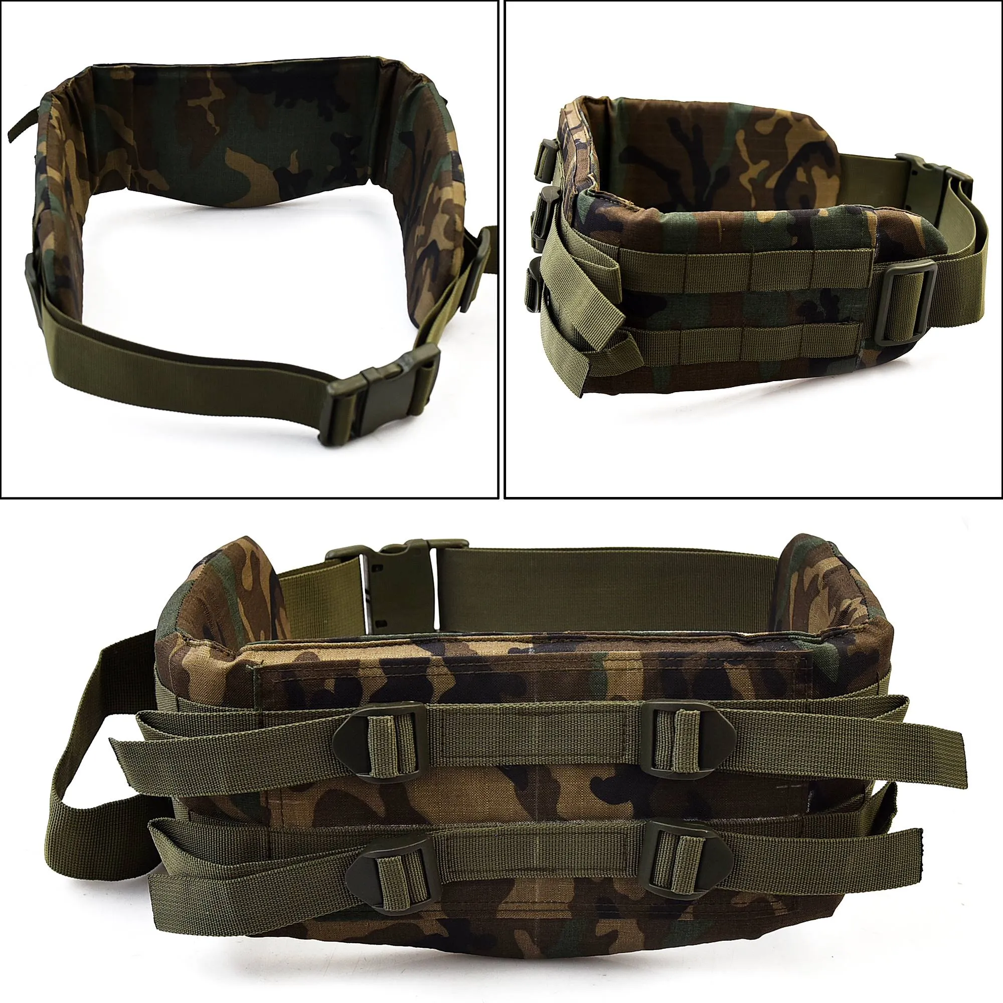 Military Alice Pack Kidney Pad With Double Strap & Waist Belt Carry 220 Lb's BagPack Camping Hiking WoodLand Camo