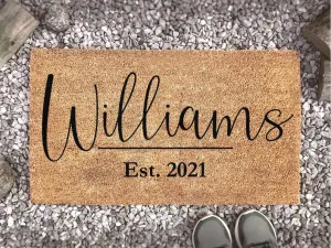 Personalized Family Name Doormat, Last Name Custom Door Mat, Welcome Mat, Housewarming Gift, Family Name Doormat