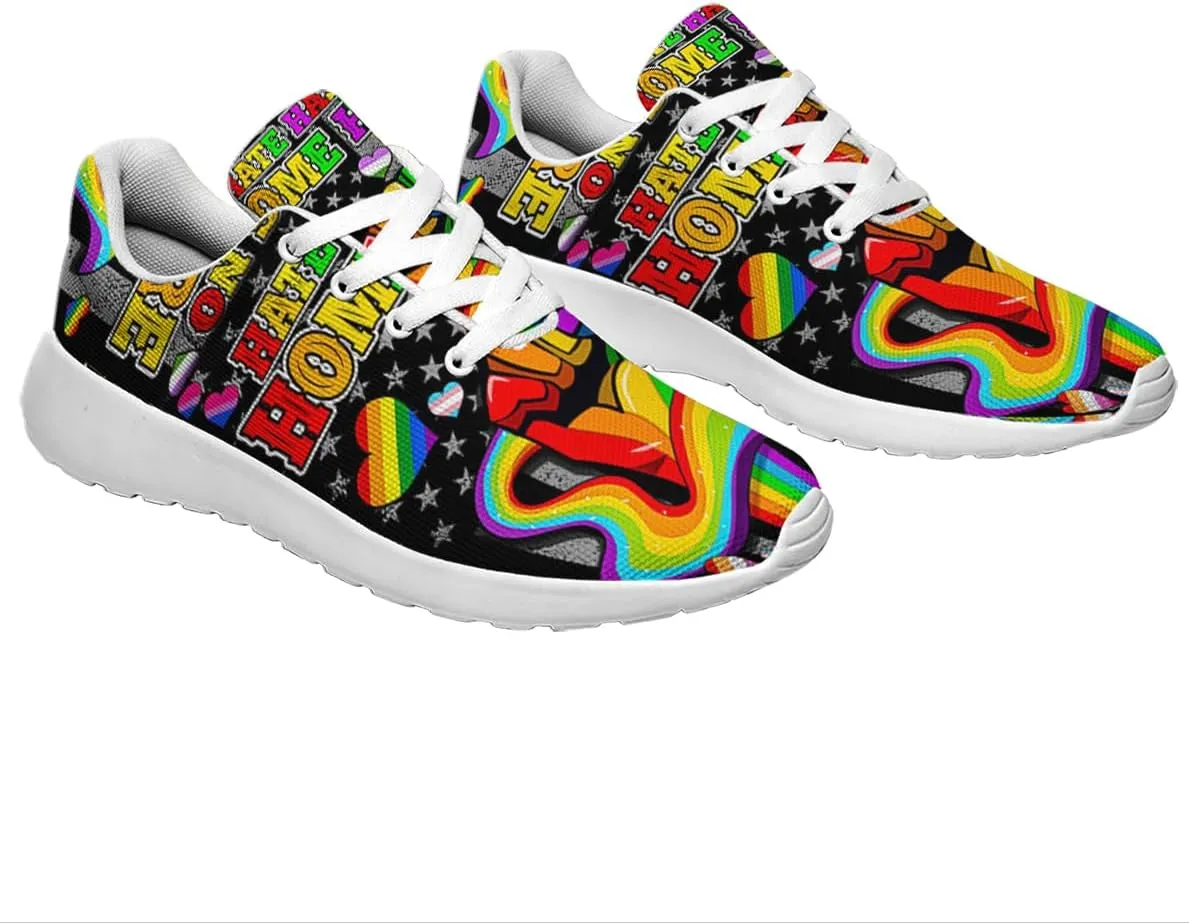 Sonzj-II Hate Has No Home Here LGBT Shoes Women Men Sports Trainers Low Top Anti-Slip Lace Up Trail Sneakers