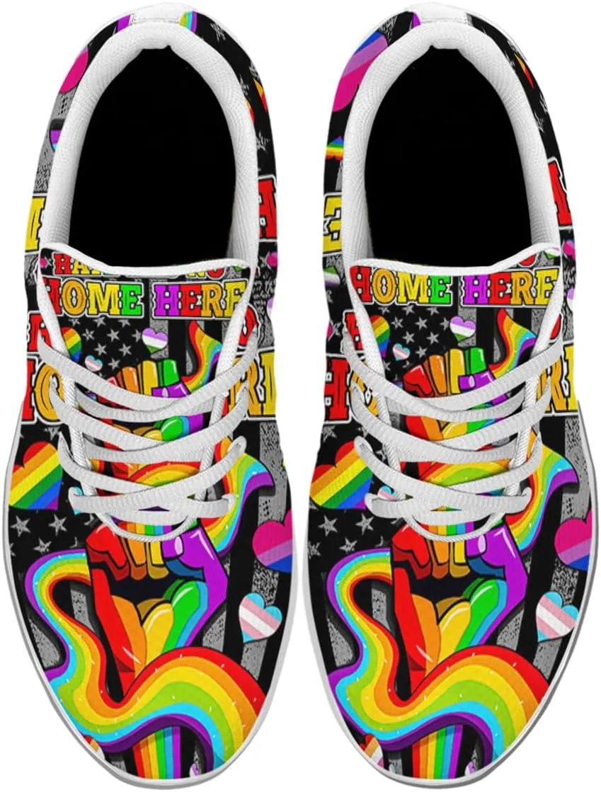 Sonzj-II Hate Has No Home Here LGBT Shoes Women Men Sports Trainers Low Top Anti-Slip Lace Up Trail Sneakers